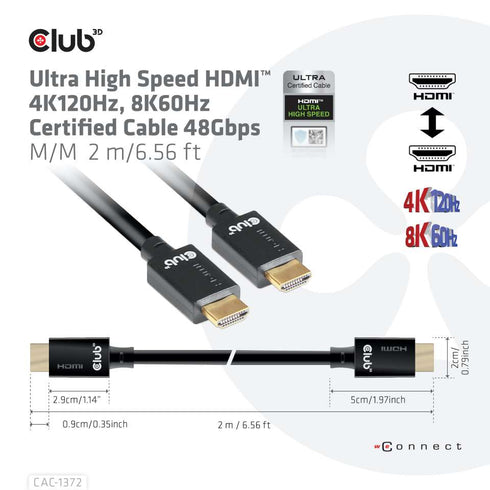 2M ULTRA HIGH SPEED HDMI CABLE - Digital3d.com.au
